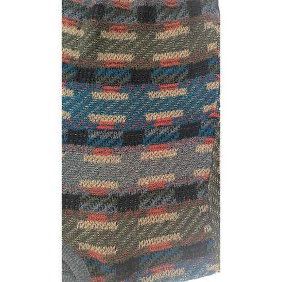 Vintage Jantzen ribbed sweater multi color geo print mens Extra Large - Picture 9 of 11